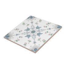 Blue Bloom Mandala Tile
