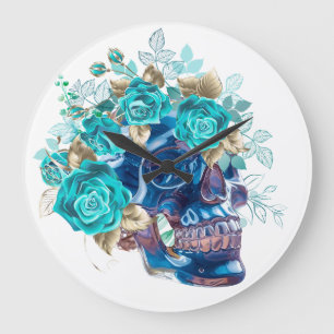 BLUE BLOOM REQUIEM LARGE CLOCK