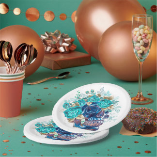 Blue Bloom Requiem Paper Plate