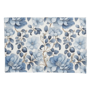  Blue Bloom Reverie – Floral Pillowcase