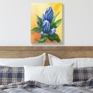 “Blue Bloom” – Watercolor Floral Canvas Print