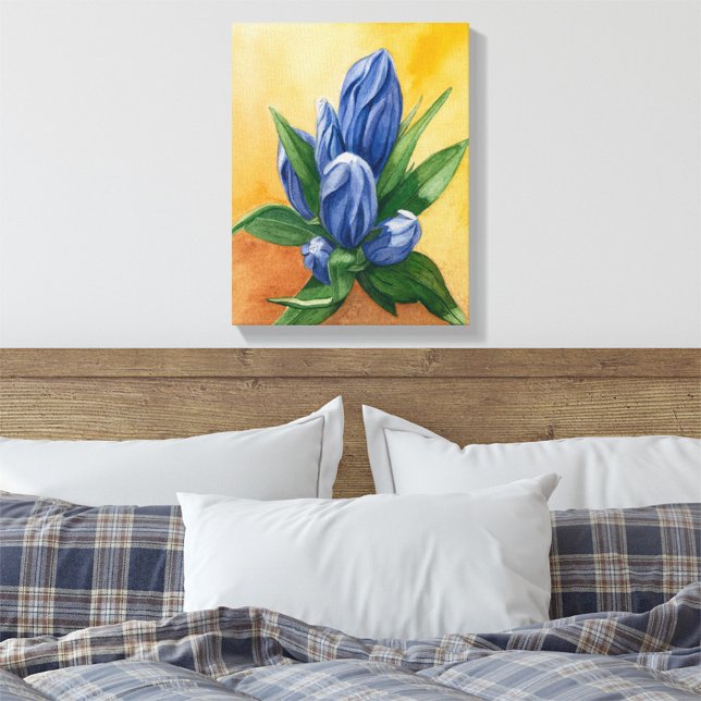 “Blue Bloom” – Watercolor Floral Canvas Print (Creator Uploaded)