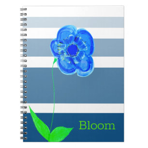 Blue blooming design notebook