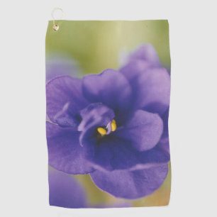 Blue Blooming Flower of Violet Saintpaulia Zoomed Golf Towel
