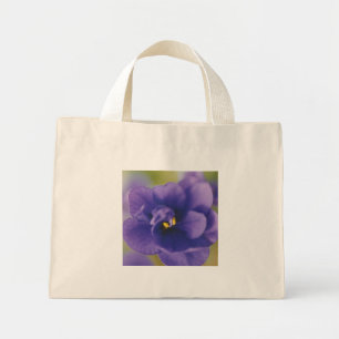 Blue Blooming Flower of Violet Saintpaulia Zoomed Mini Tote Bag