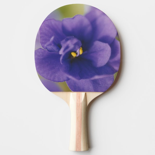 Blue Blooming Flower of Violet Saintpaulia Zoomed Ping Pong Paddle (Front)