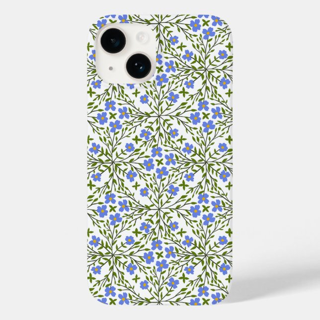 Blue Blooms Ditsy Floral iPhone / iPad case (Back)