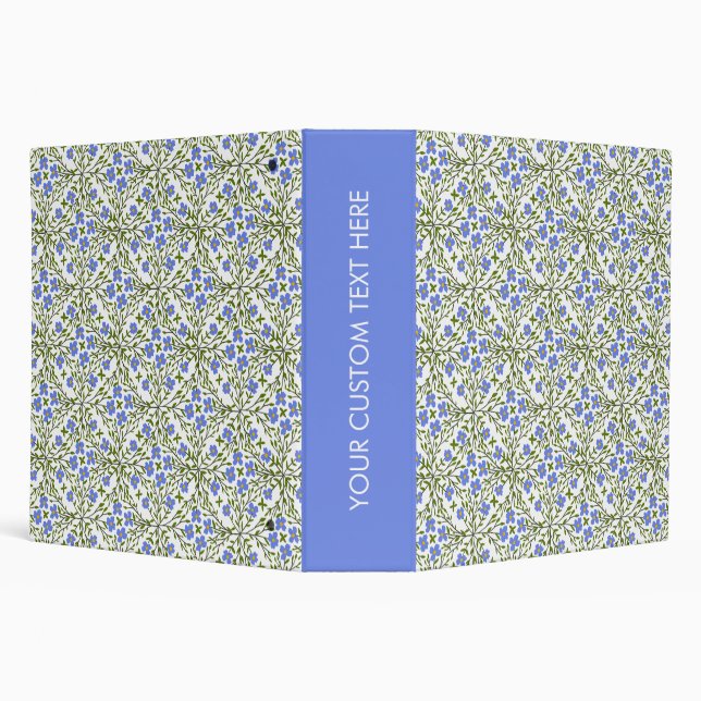 Blue Blooms Ditsy Floral Pattern Binder (Background)