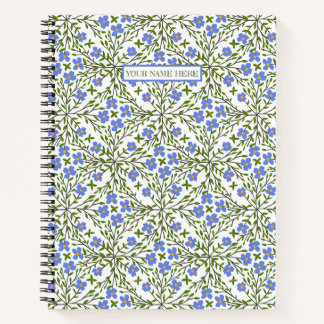 Blue Blooms Ditsy Floral Pattern Notebook