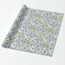 Blue Blooms Ditsy Floral Pattern