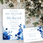 Blue Blooms Watercolor BAT MITZVAH CUSTOM RSVP Enclosure Card<br><div class="desc">Perfect custom RSVP enclosure card for a beautiful bat mitzvah invitation! FULLY CUSTOMIZABLE! Click on “Personalize” above to edit the text. Click "edit using design tool" to adjust the fonts, colours and placements. Keep or delete the back side or check my shop for alternate designs too. Design is also available...</div>