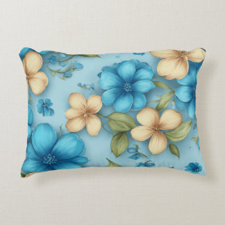Blue Blossom Accent Pillow