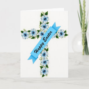 Blue Blossom Cross Season Card