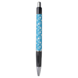 Blue blossom heart with flowers pattern pen