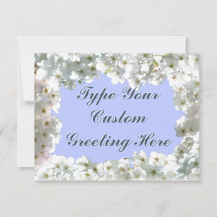 Blue Blossom Invitations Personalized RSVP Cards