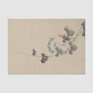 Blue Blossom of Morning Glory on Vine by Hokusai Tissue Paper