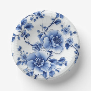 Blue Blossom Paper Plate