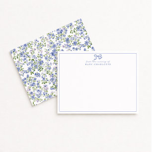 Blue Blossom Watercolor Nursery Note Card