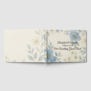 Blue Blossom Wedding Guest Book – Personalised 