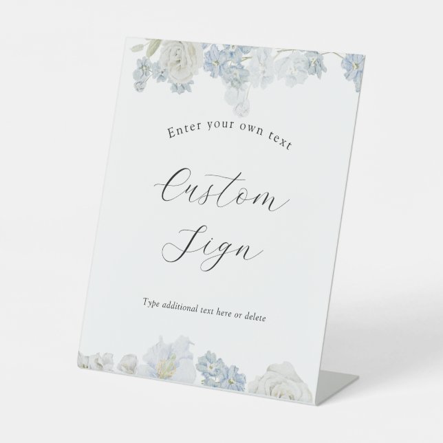 Blue Blossoms Custom Text Sign (Front)