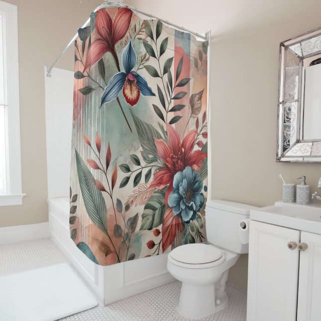 "BLUE BLOSSUM" - SHOWER CURTAIN (In Situ)