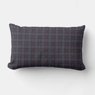 Blue, Blue Grey and Burgundy Lumbar Pillow