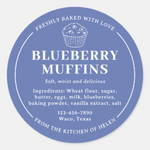 Blue Blueberry Muffins Bakery Ingredient Label