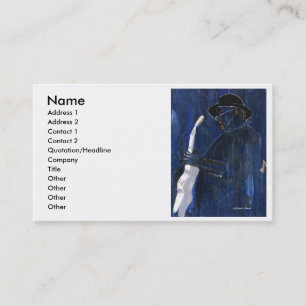 Blue Blues Guitar player painting acrylic Business Card