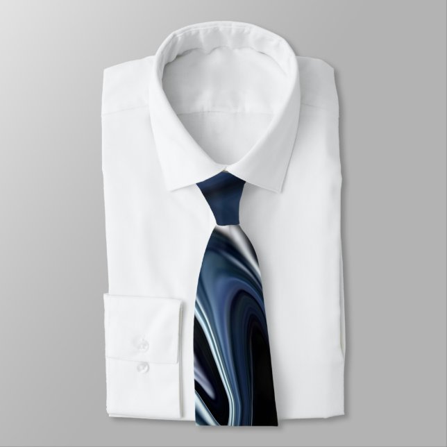 Blue blurred pattern  tie (Tied)
