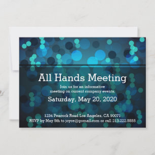 Blue Blurry Lights Meeting Invitation