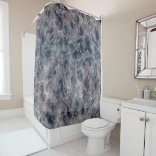 Blue & Blush Rose Pink Abstract Watercolor Stain