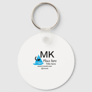 Blue boat black arrow travel agent blog website t keychain