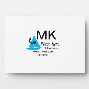 Blue boat black arrow travel agent blog website t plaque