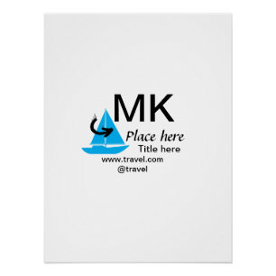 Blue boat black arrow travel agent blog website t poster