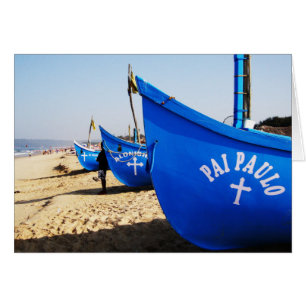 Blue Boats on Candolim Beach Goa India