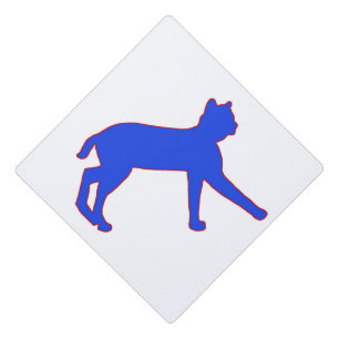 Blue Bobcat with Red Frame cap topper