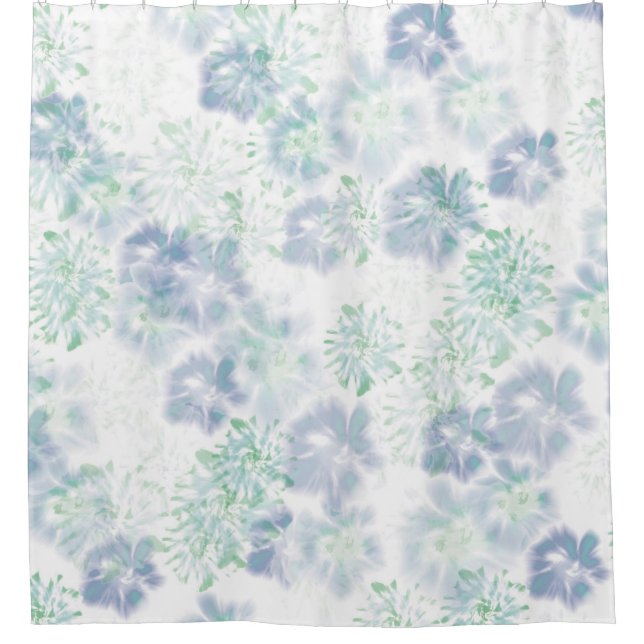 Blue Boho Blooming Flowers Floral Tie Dye Pattern  (Front)