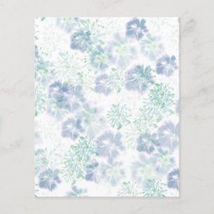 Blue Boho Blooming Flowers Floral Tie Dye Pattern  Flyer