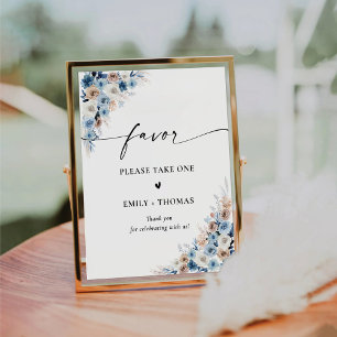 Blue Boho Bridal Shower Favour Sign