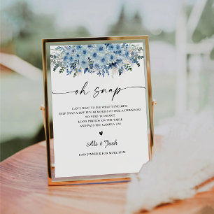 Blue Boho Bridal Shower Oh Snap Sign