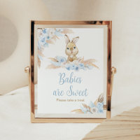 Blue Boho Bunny Baby Shower Babies are Sweet