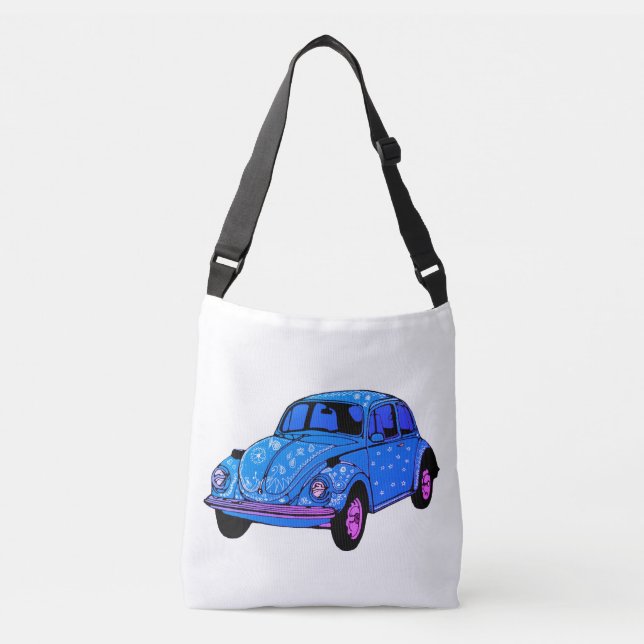 Blue Boho Car  Cross Body Bag (Front)