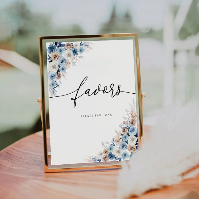 Blue Boho Favours Sign (Creator Uploaded)