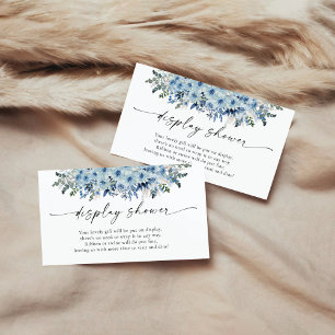 Blue Boho Floral Baby Shower Display Shower Card