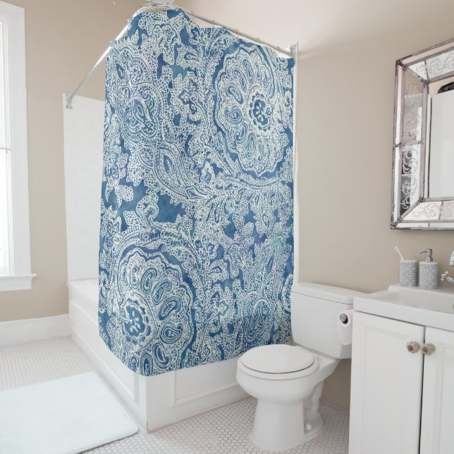 Blue Boho Lace Paisley Pattern  (In Situ)