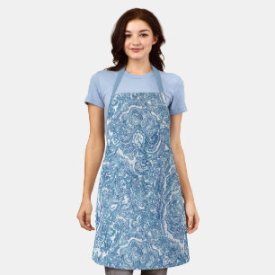 Blue Boho Paisley Pattern  Apron