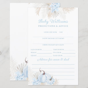 Blue Boho Pumpkin Baby Prediction Game