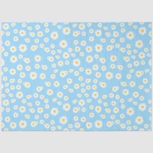 Blue Boho Spring Daisies Pattern Tissue Paper