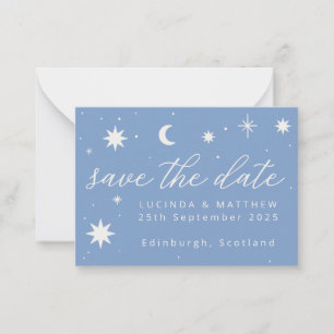 Blue Boho Stars Mariage Enregistrer La Carte Date