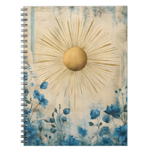 Blue Boho Sunshine" (or sometimes "Boho Sun Blue") Notebook